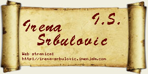 Irena Srbulović vizit kartica